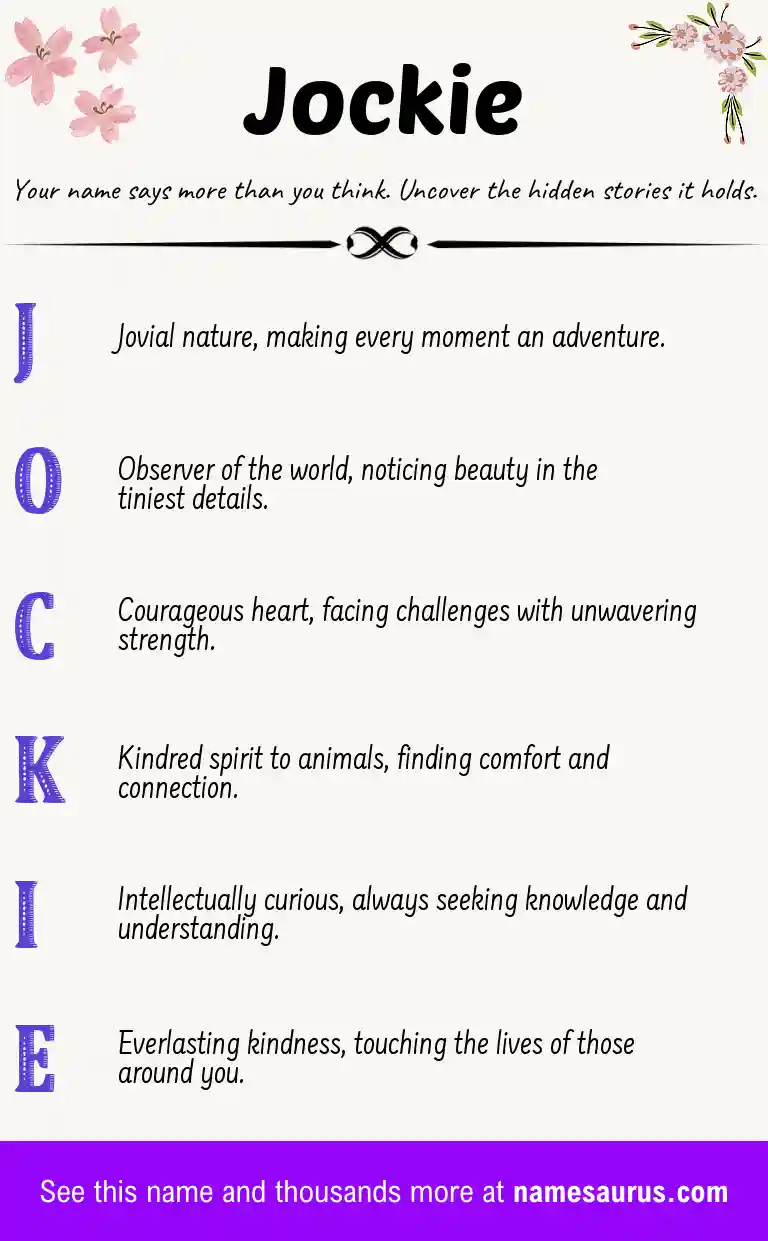 Acrostic poem about Jockie.