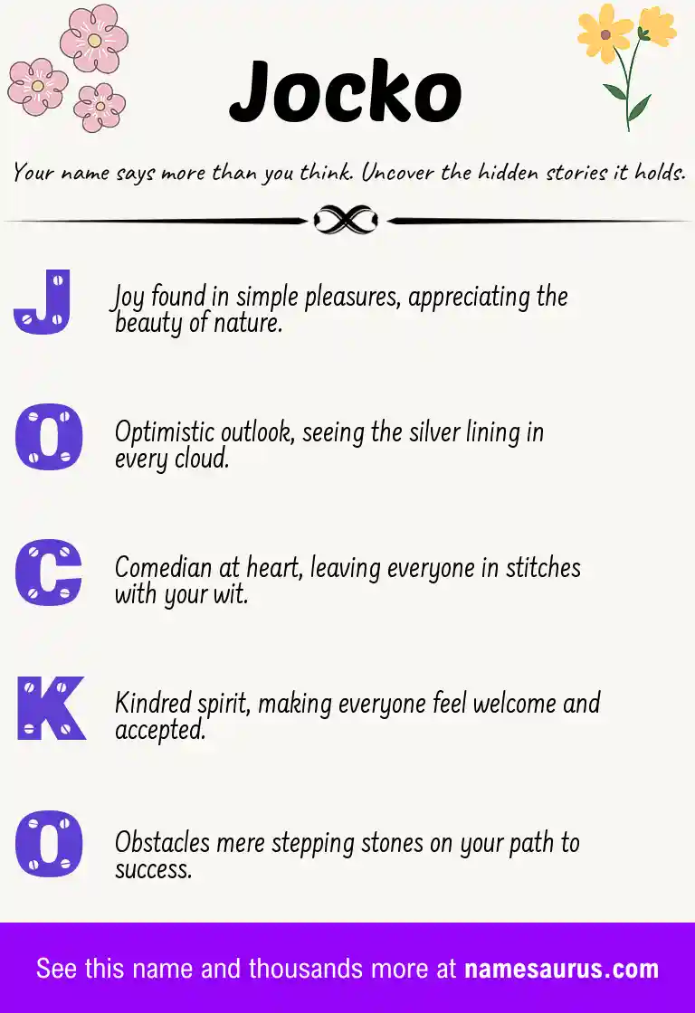 Acrostic poem about Jocko.