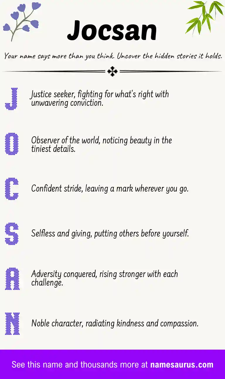 Acrostic poem about Jocsan.