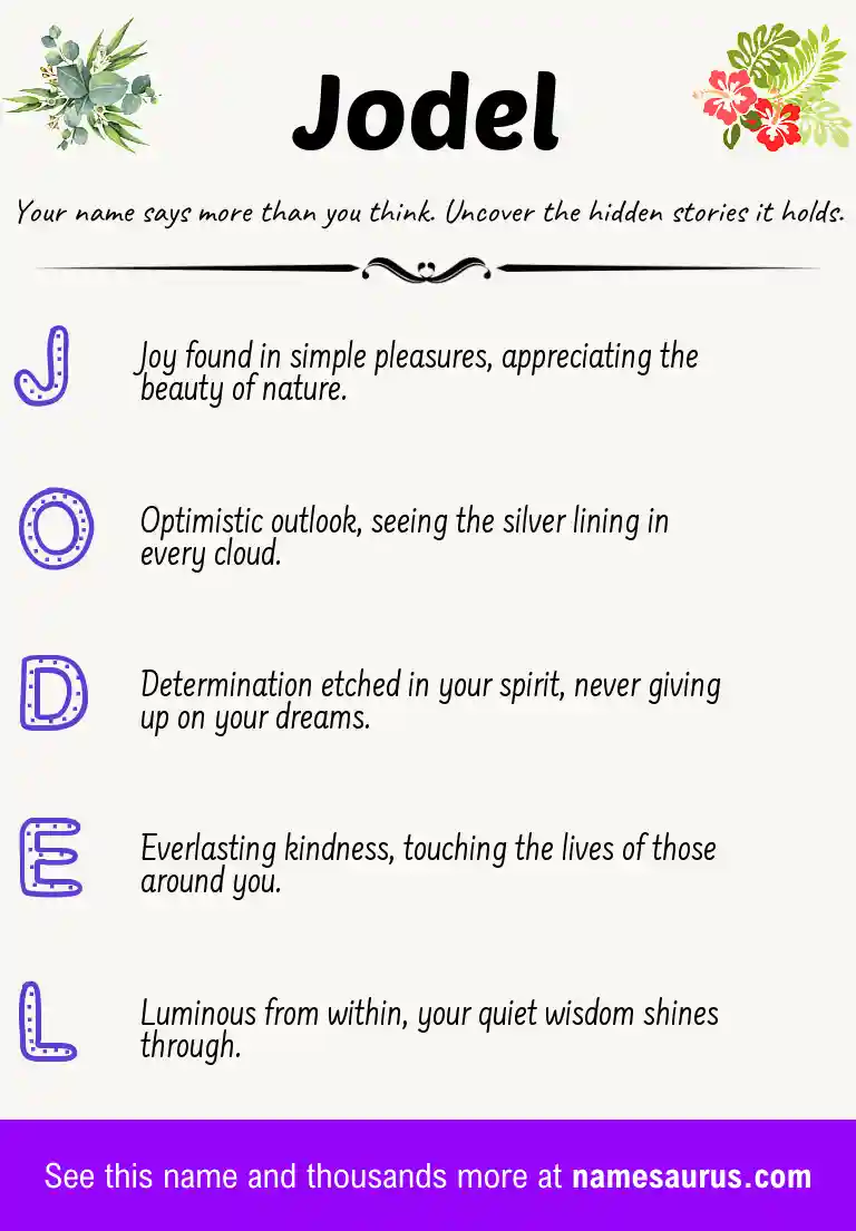 Acrostic poem about Jodel.