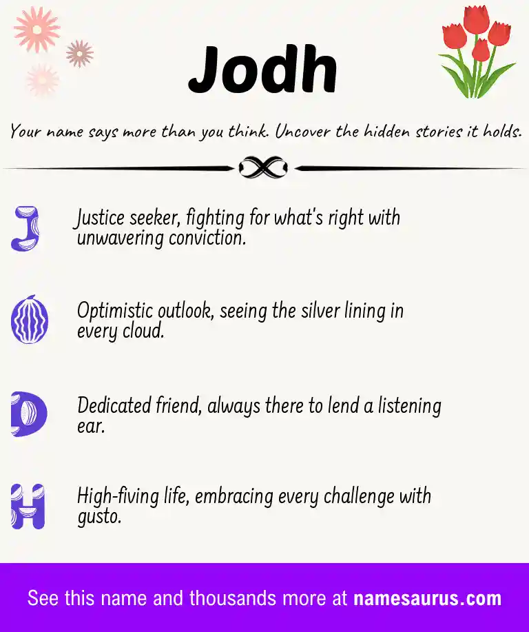 Acrostic poem about Jodh.
