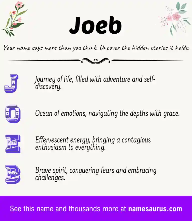 Acrostic poem about Joeb.