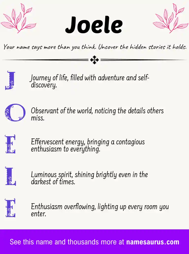 Acrostic poem about Joele.