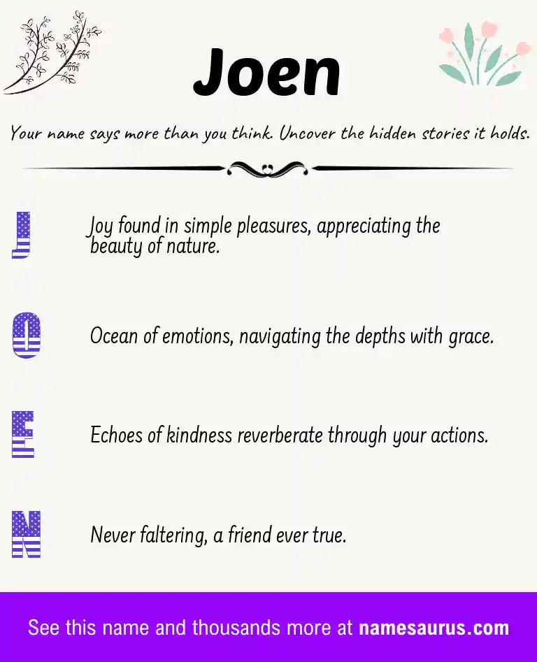 Acrostic poem about Joen.