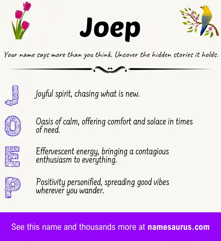 Acrostic poem about Joep.