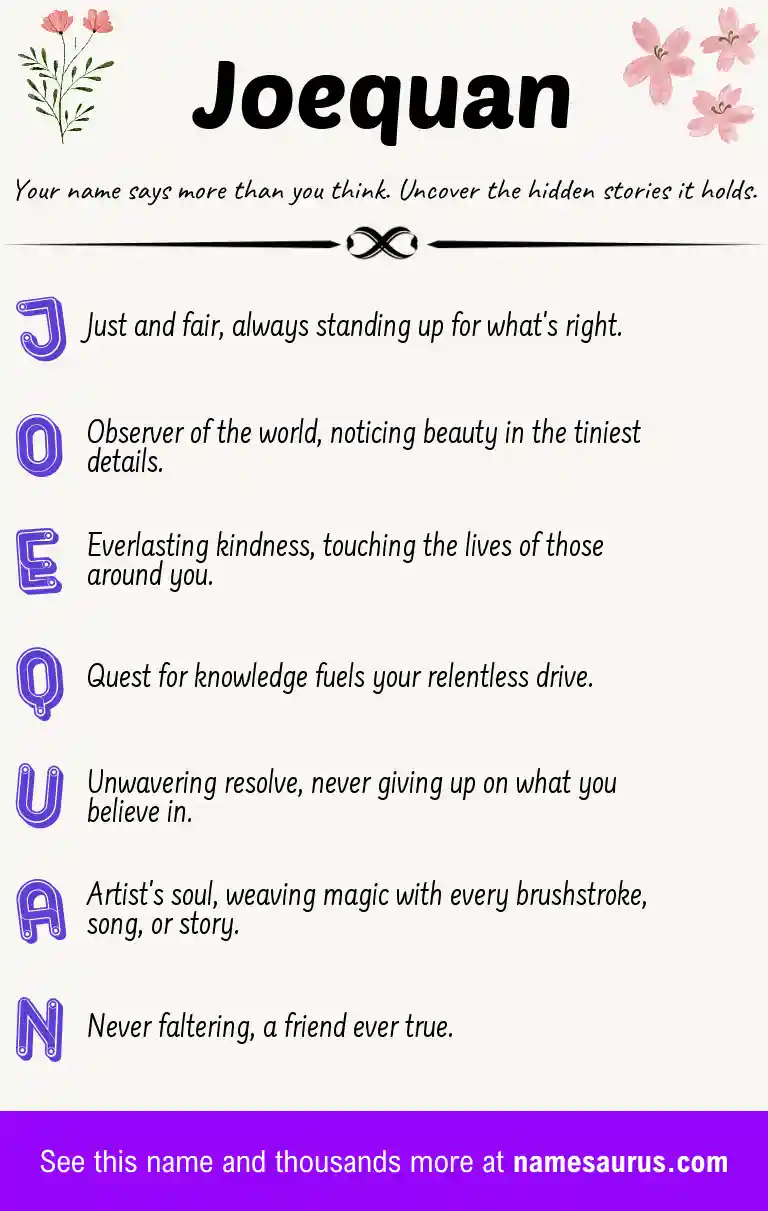 Acrostic poem about Joequan.