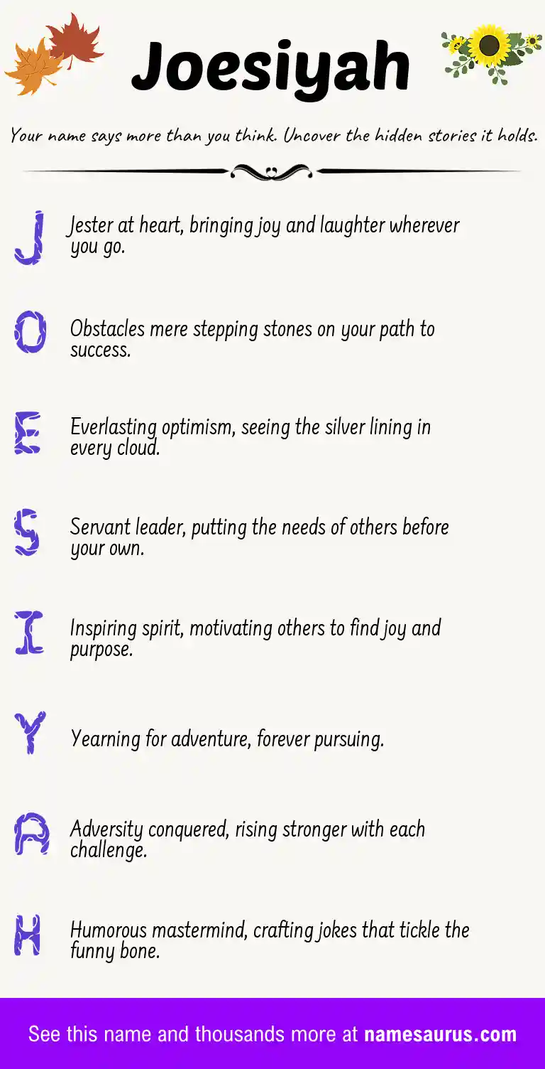 Acrostic poem about Joesiyah.