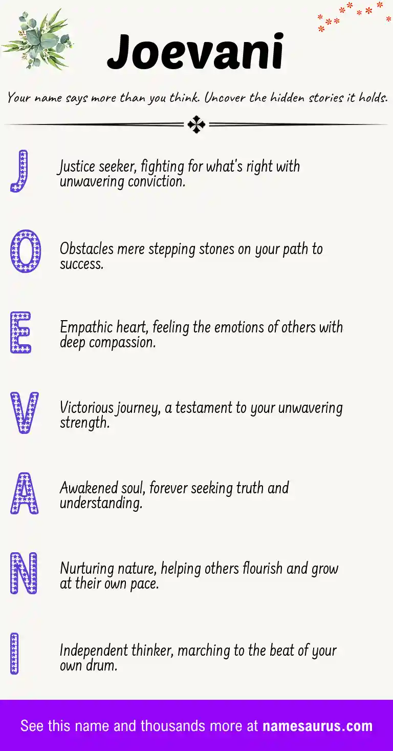 Acrostic poem about Joevani.