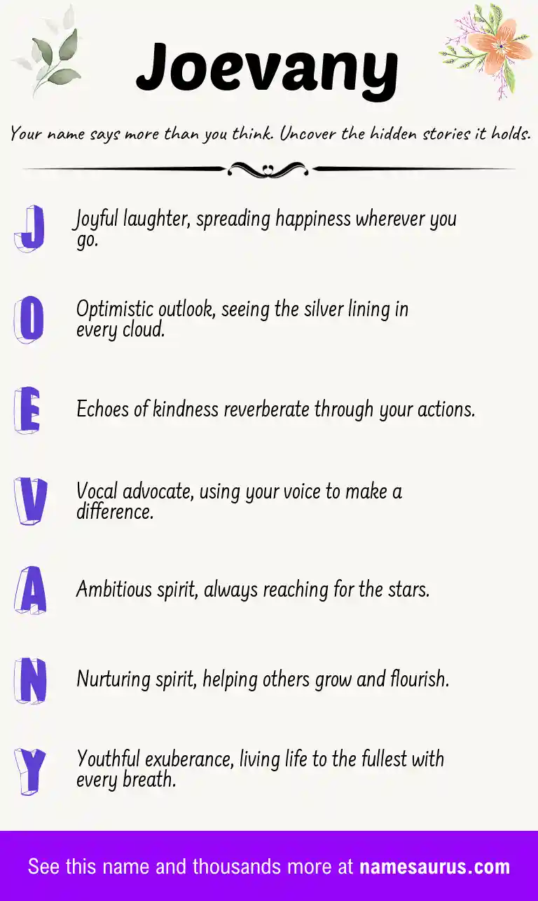 Acrostic poem about Joevany.