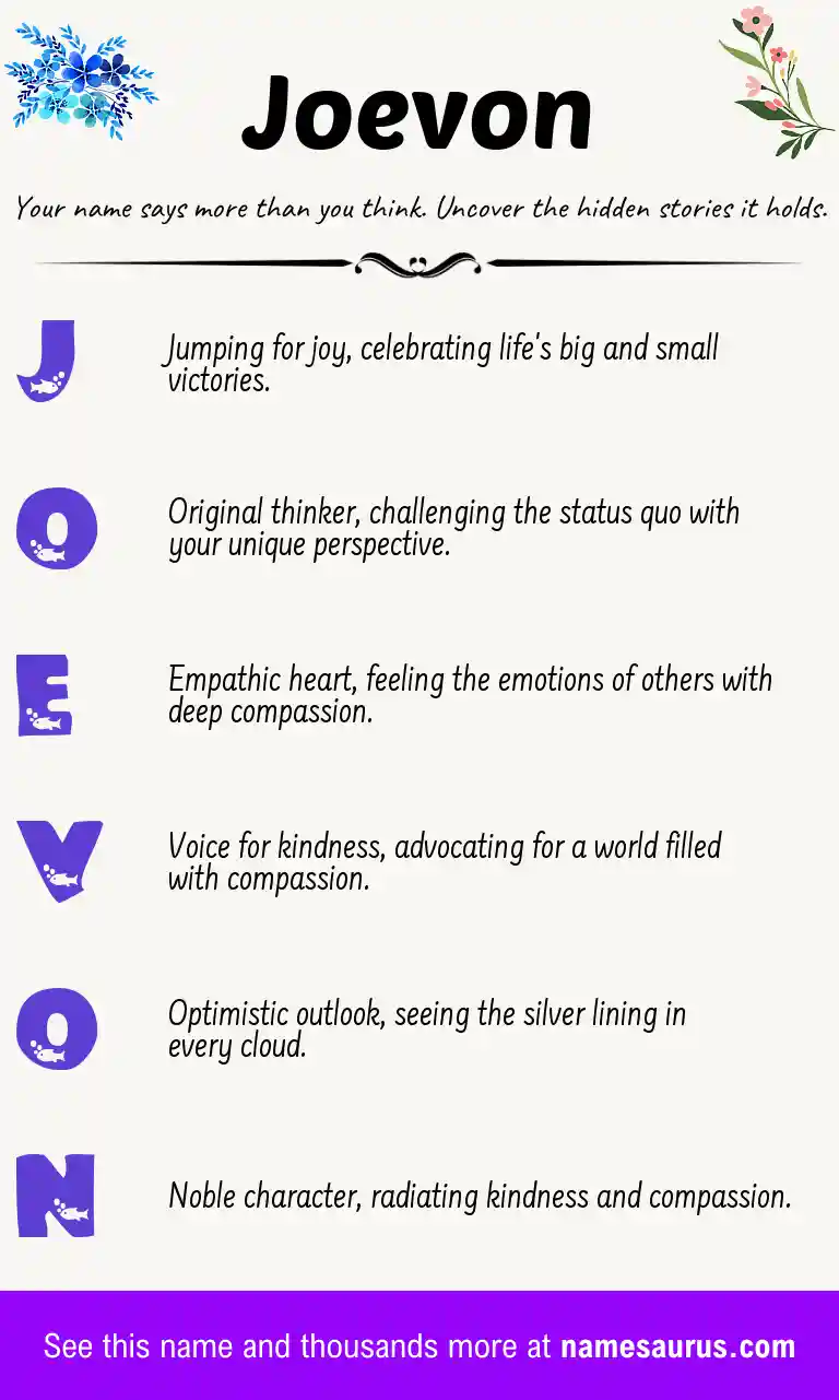Acrostic poem about Joevon.