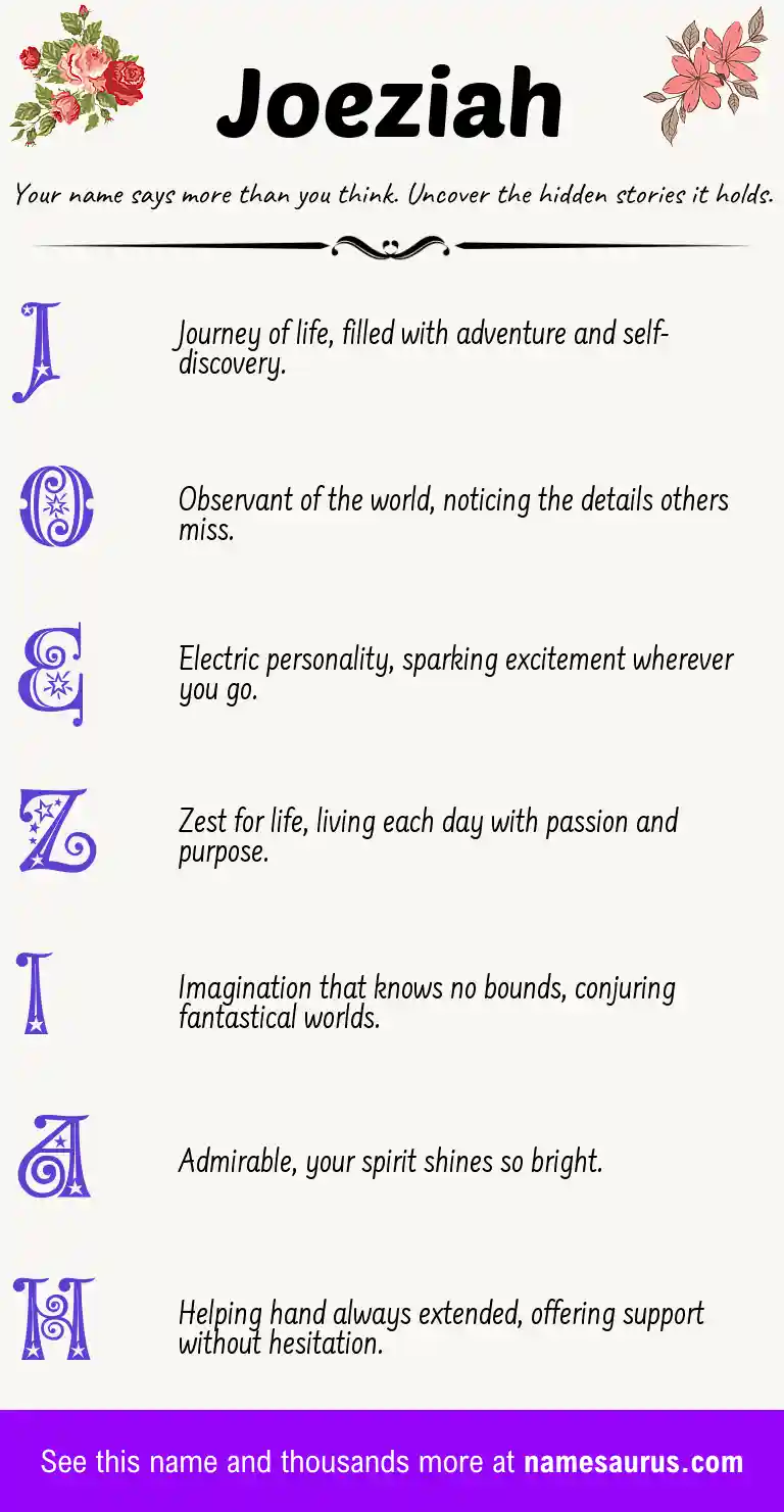 Acrostic poem about Joeziah.