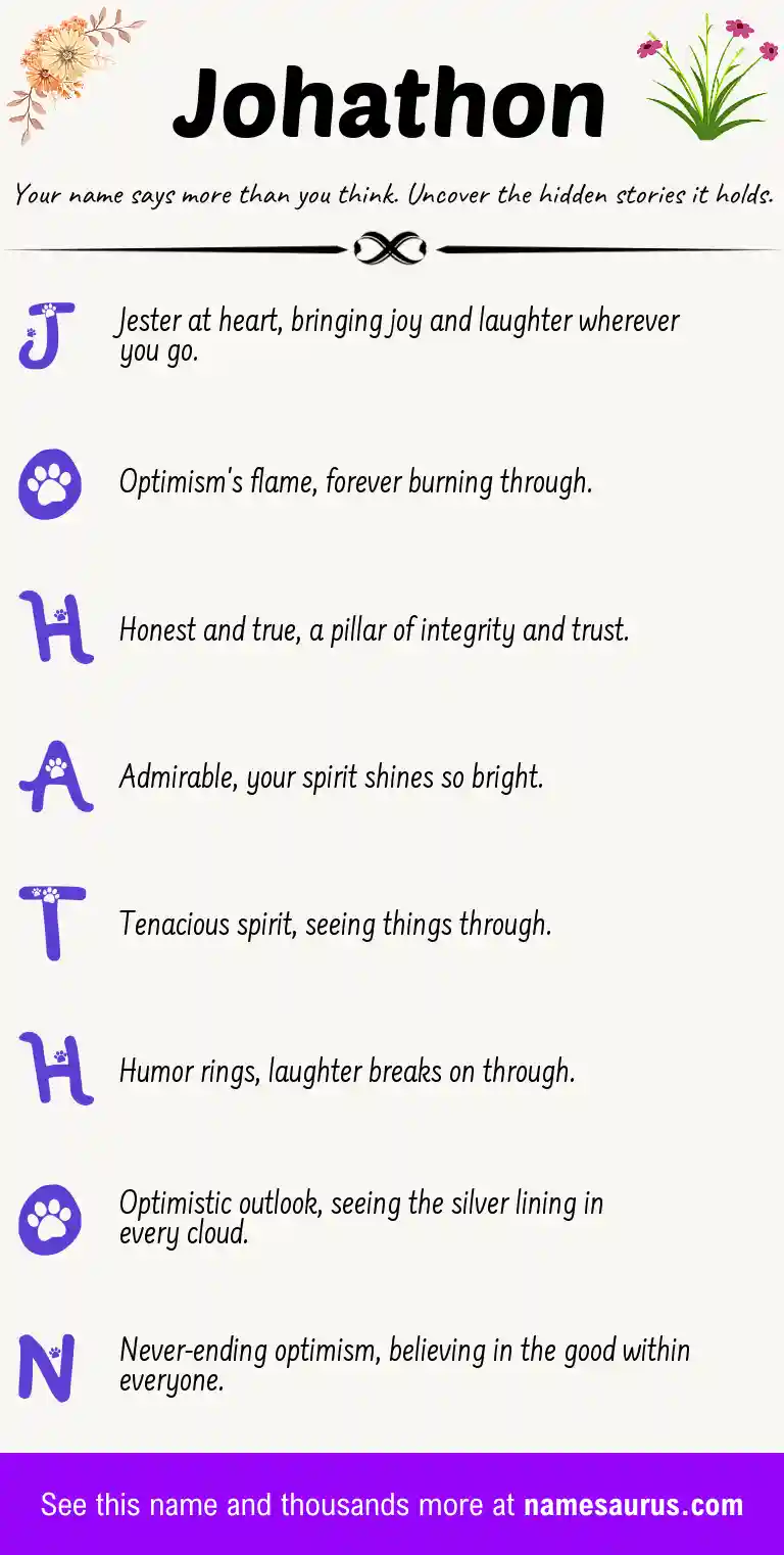 Acrostic poem about Johathon.