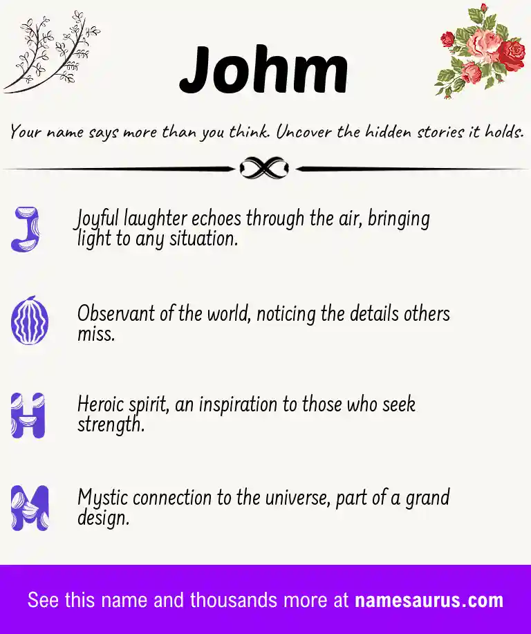 Acrostic poem about Johm.