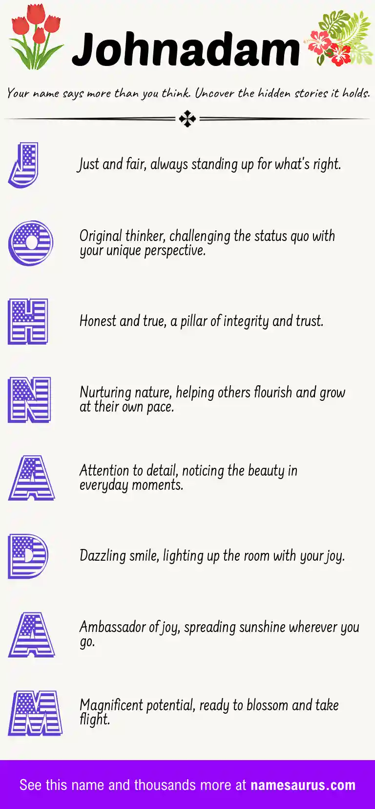 Acrostic poem about Johnadam.