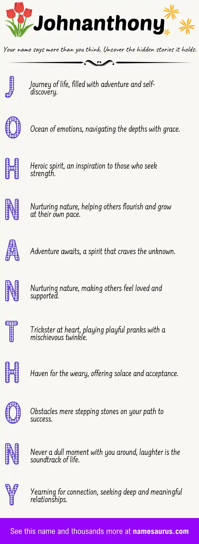 Acrostic poem about Johnanthony.