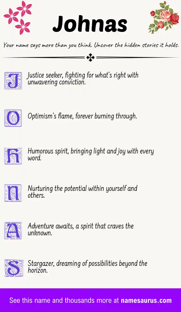 Acrostic poem about Johnas.