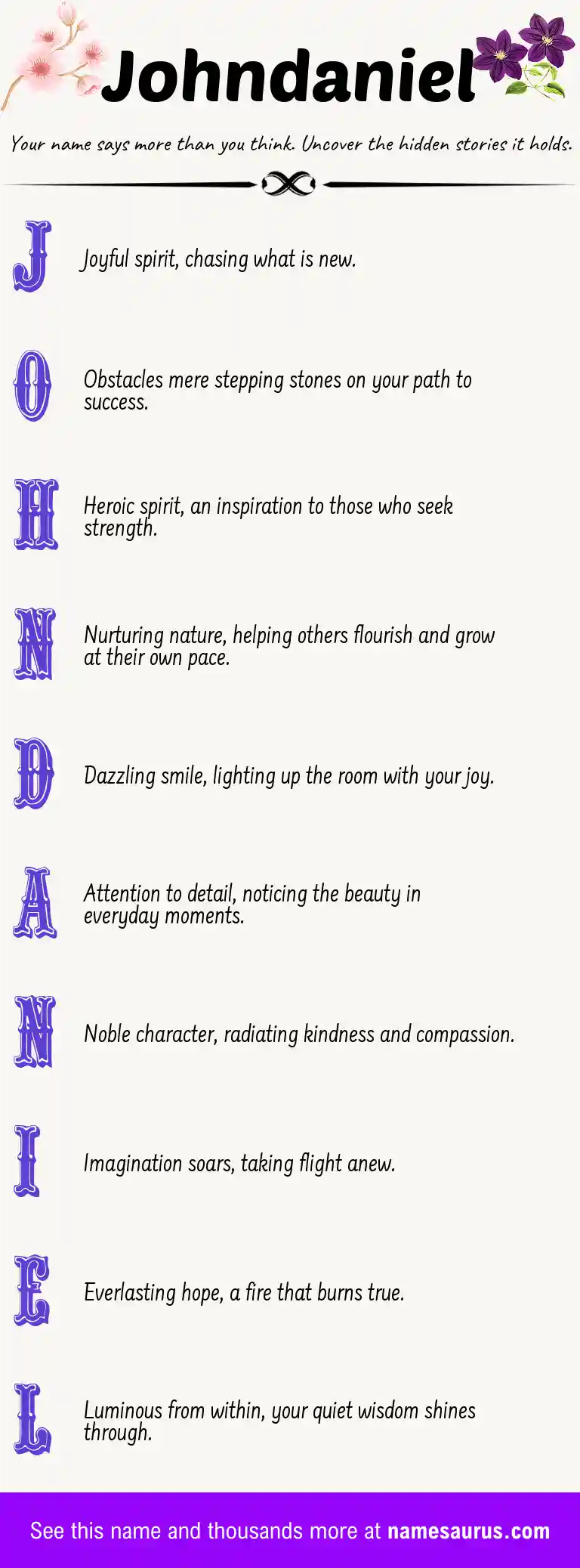 Acrostic poem about Johndaniel.
