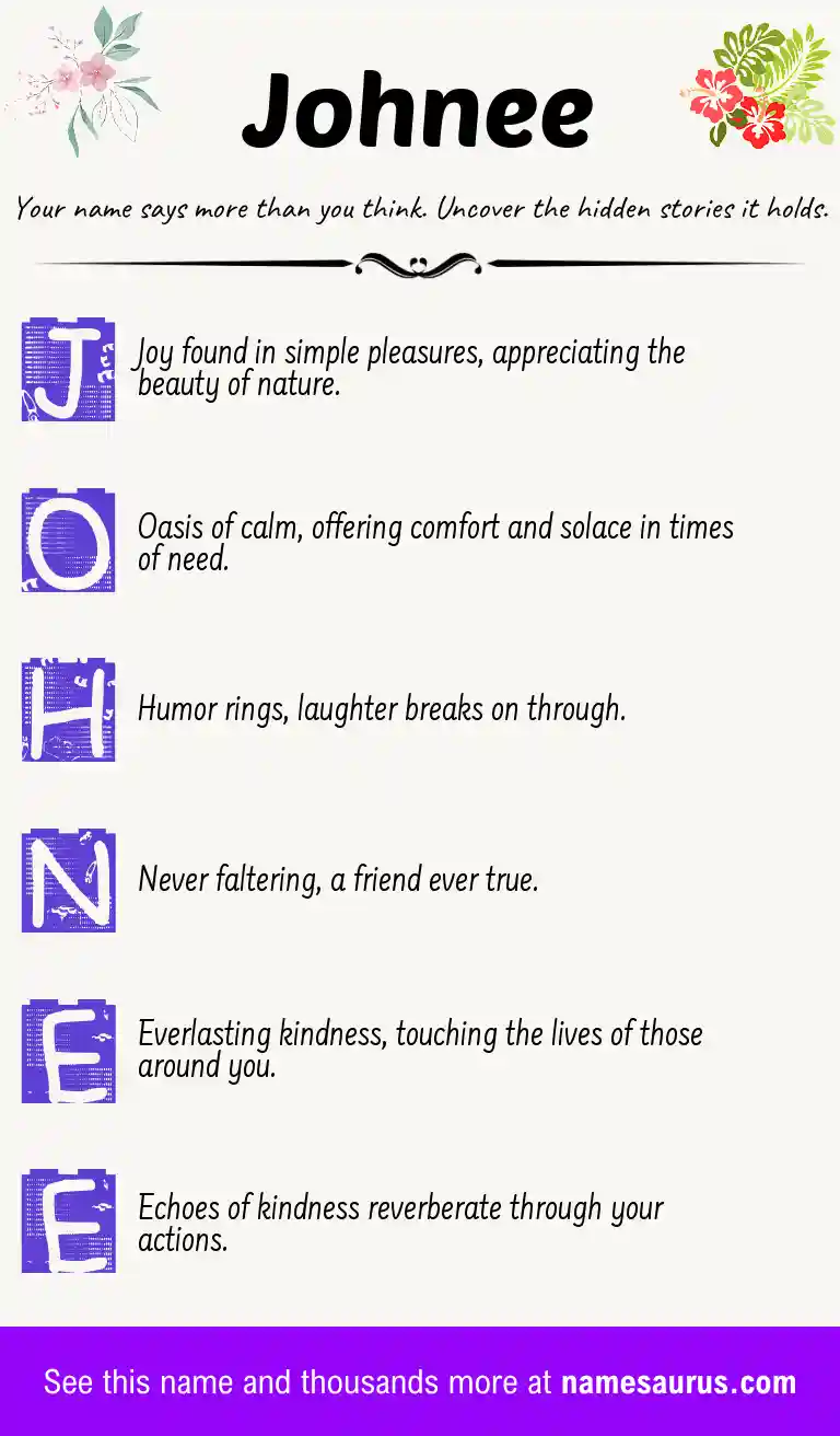 Acrostic poem about Johnee.