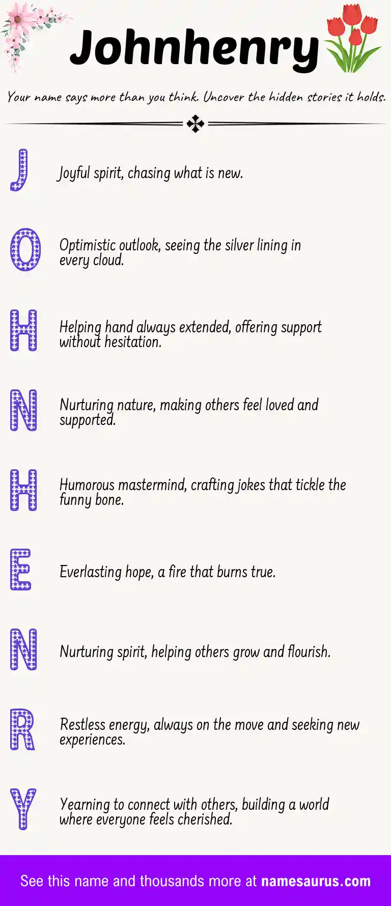 Acrostic poem about Johnhenry.