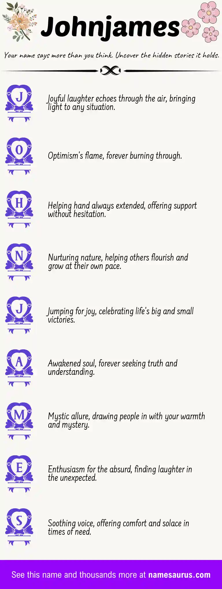 Acrostic poem about Johnjames.