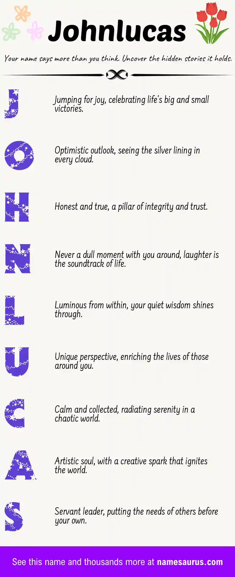 Acrostic poem about Johnlucas.