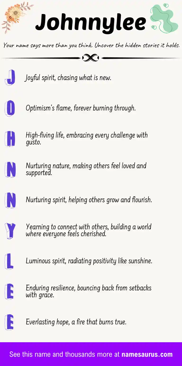Acrostic poem about Johnnylee.