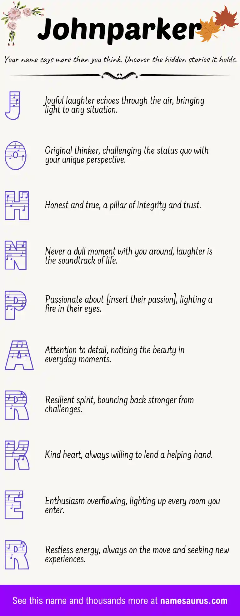 Acrostic poem about Johnparker.
