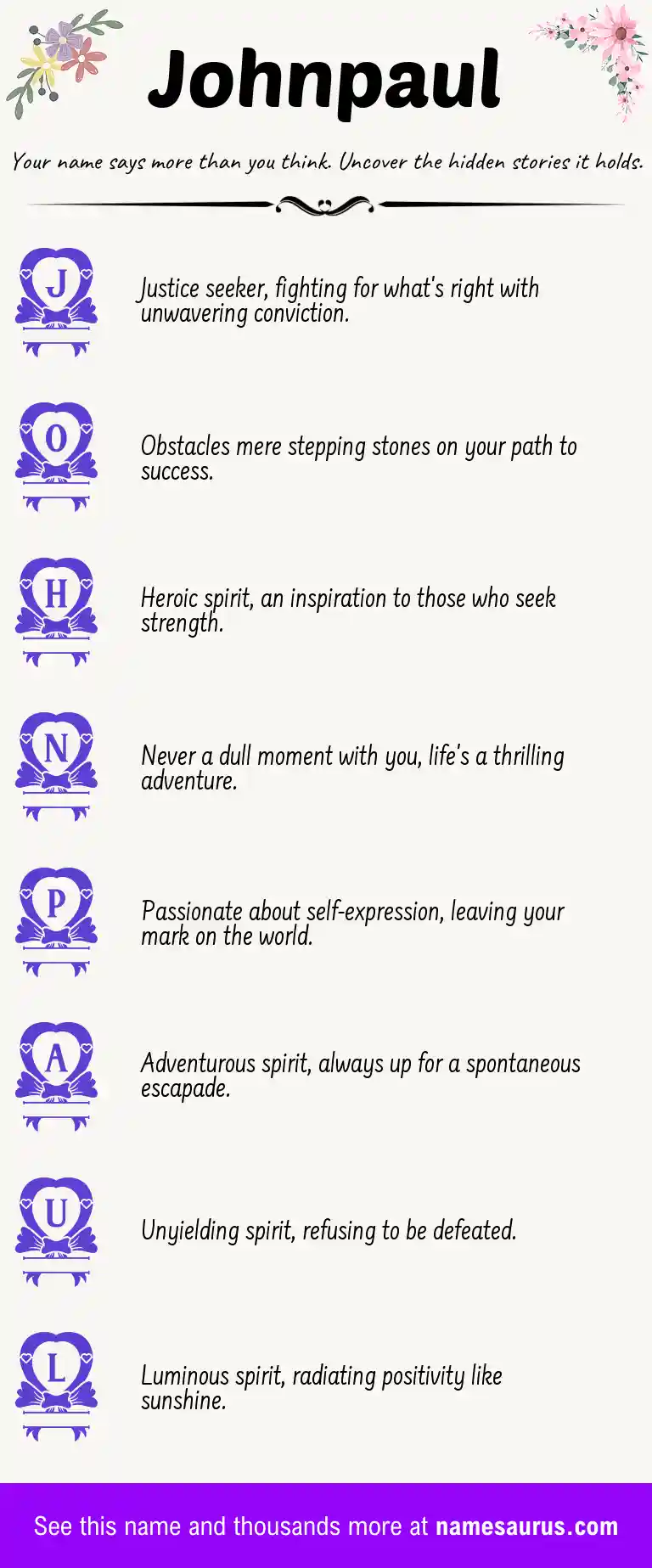 Acrostic poem about Johnpaul.