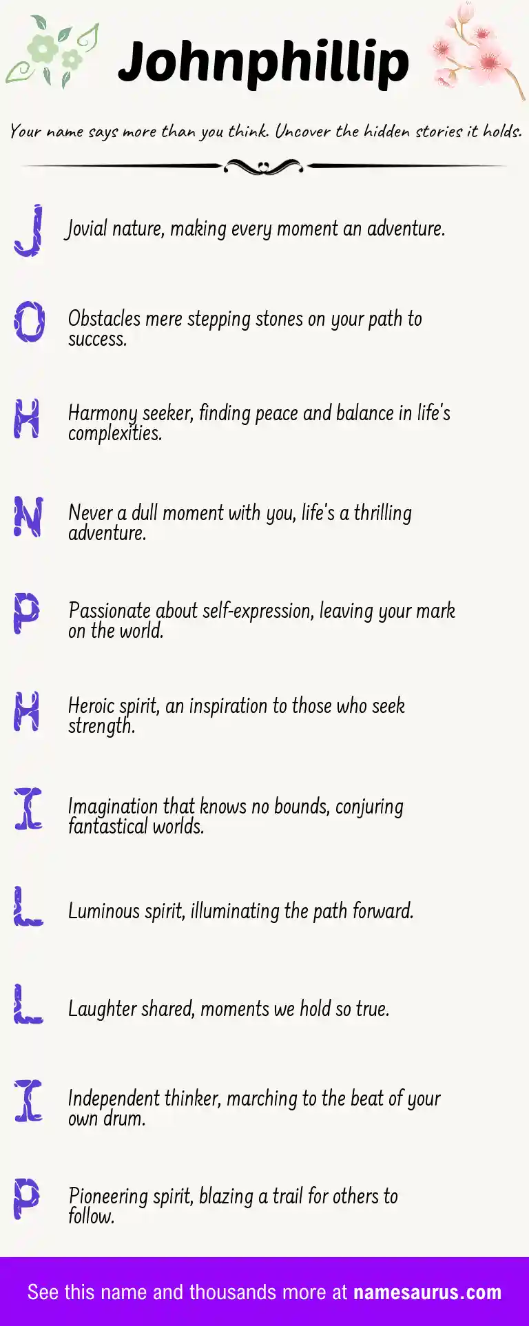 Acrostic poem about Johnphillip.