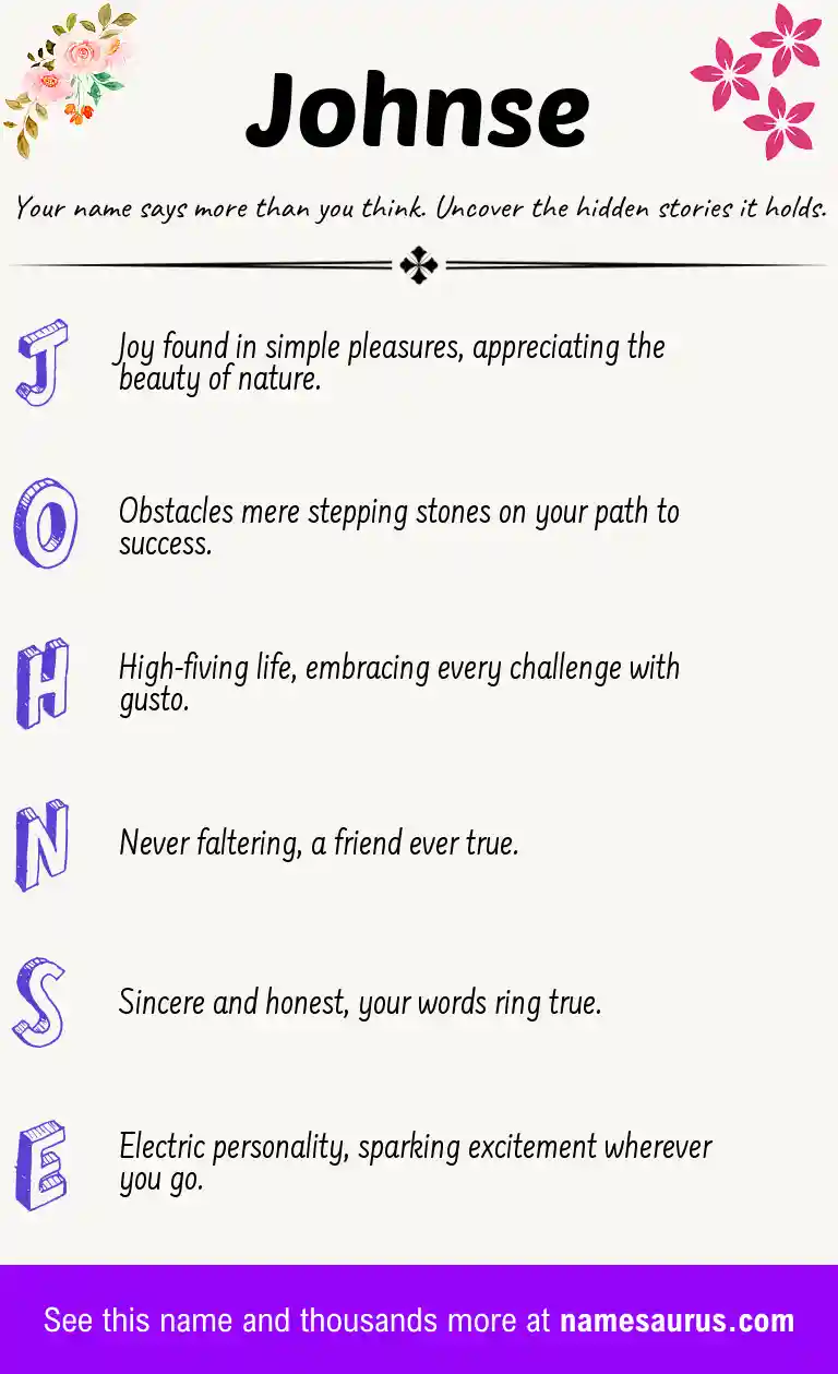 Acrostic poem about Johnse.