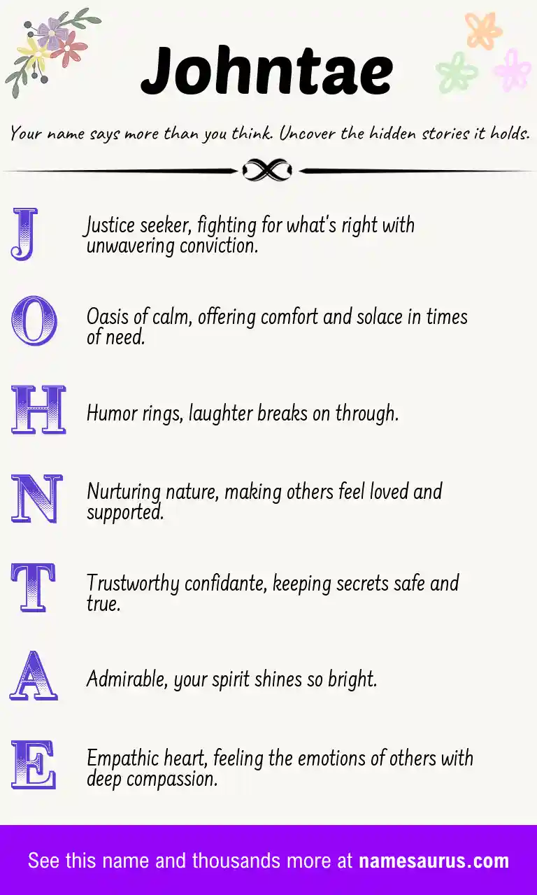 Acrostic poem about Johntae.