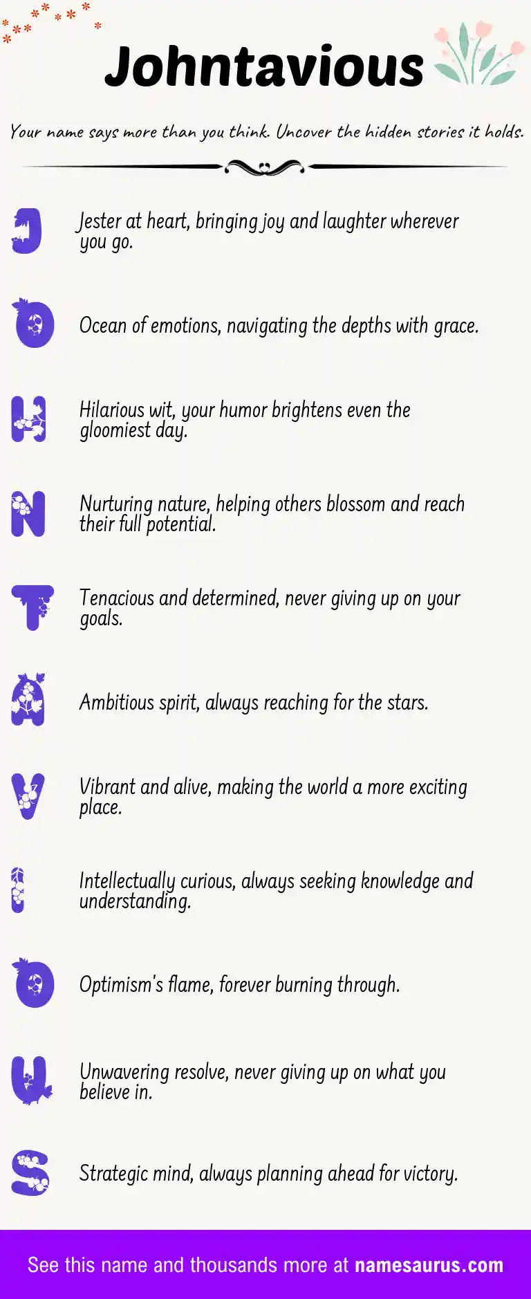 Acrostic poem about Johntavious.