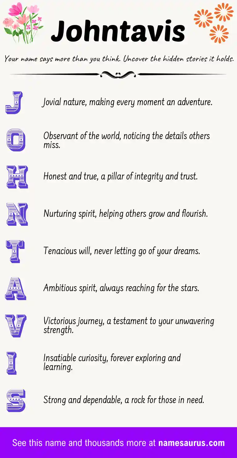 Acrostic poem about Johntavis.