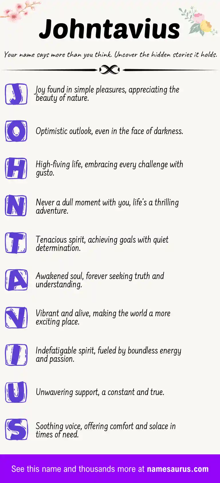 Acrostic poem about Johntavius.