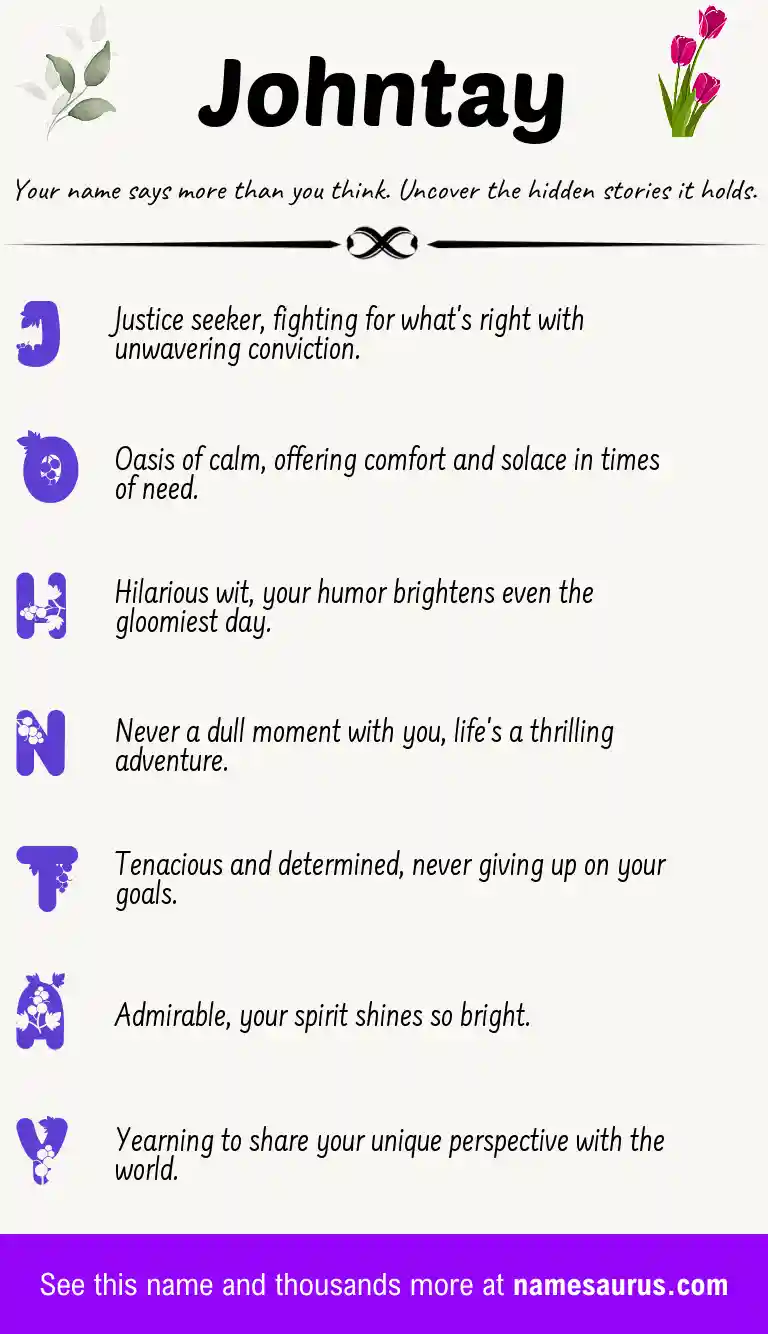 Acrostic poem about Johntay.