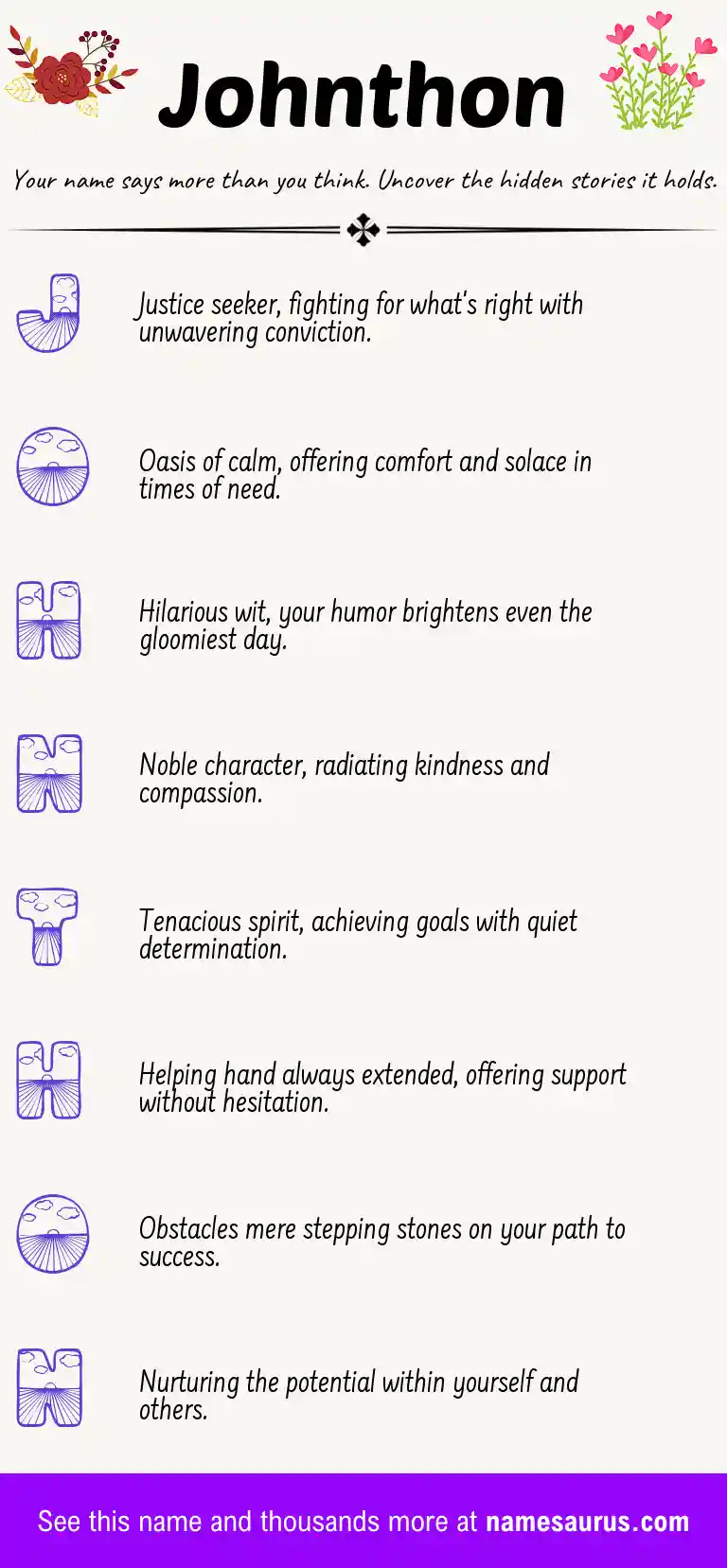 Acrostic poem about Johnthon.