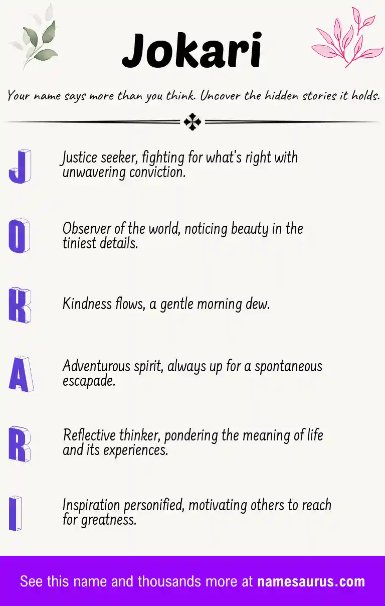 Acrostic poem about Jokari.
