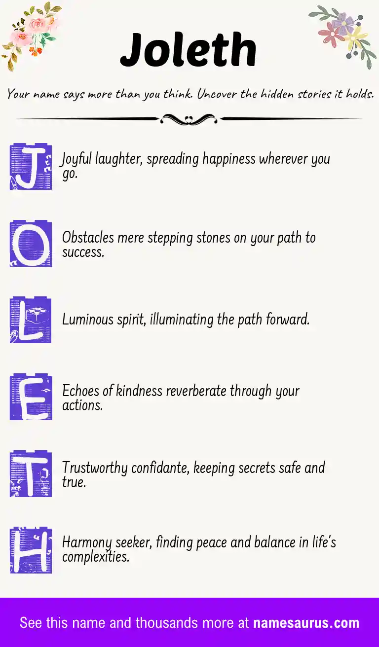 Acrostic poem about Joleth.