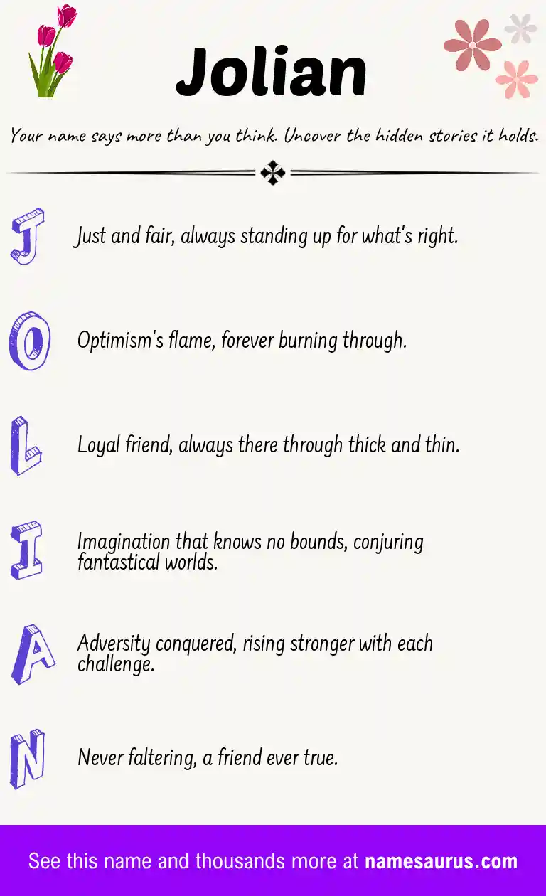 Acrostic poem about Jolian.