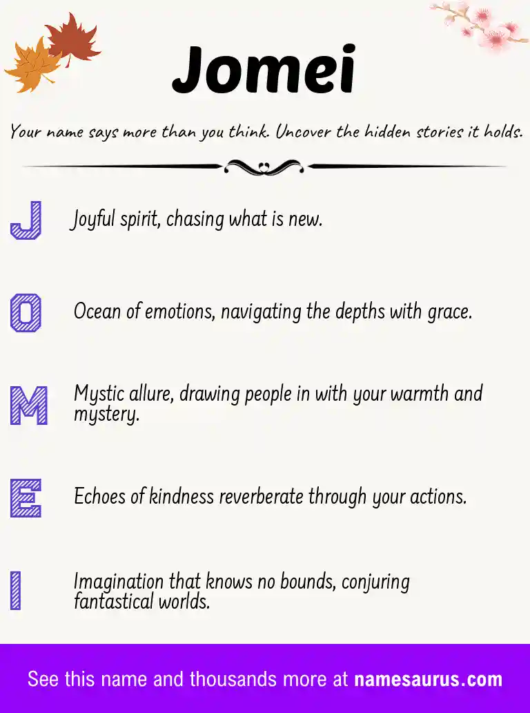 Acrostic poem about Jomei.