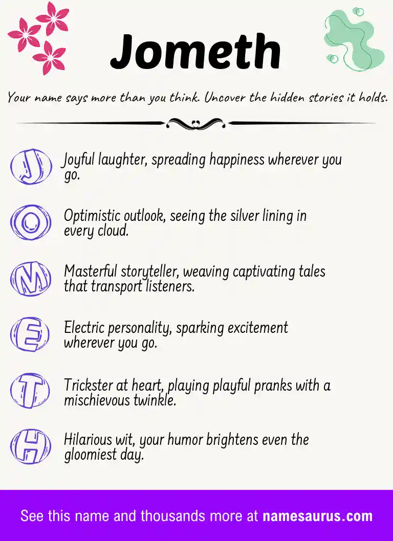 Acrostic poem about Jometh.