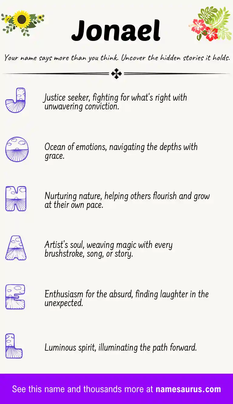 Acrostic poem about Jonael.