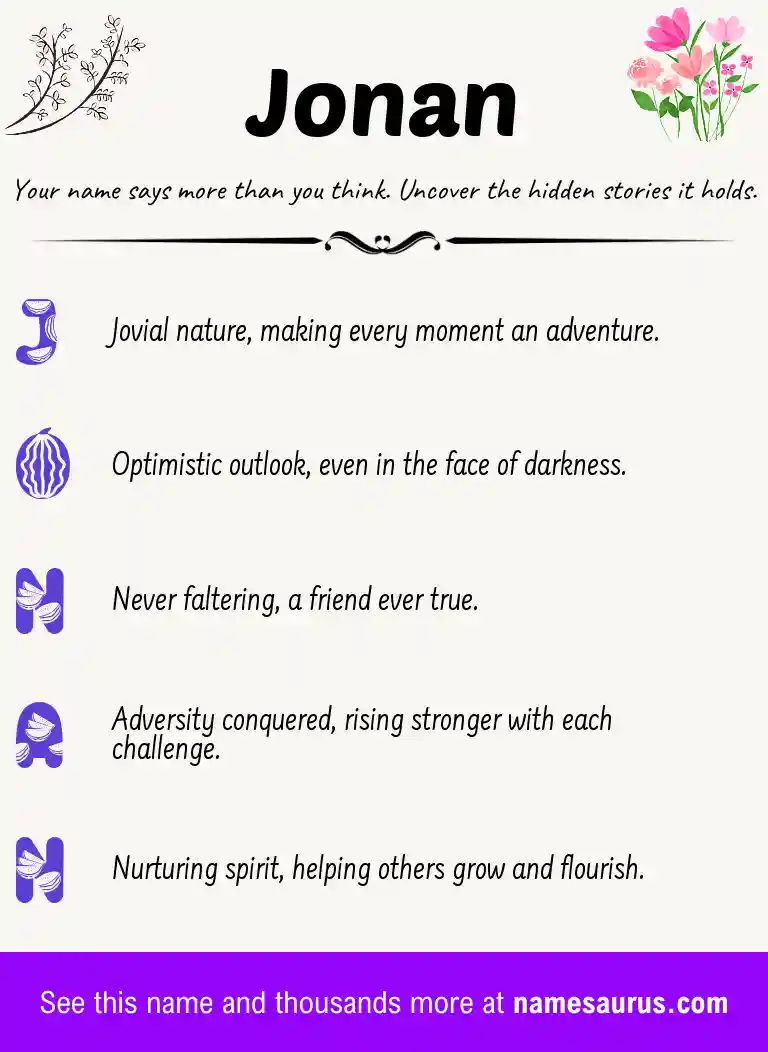Acrostic poem about Jonan.
