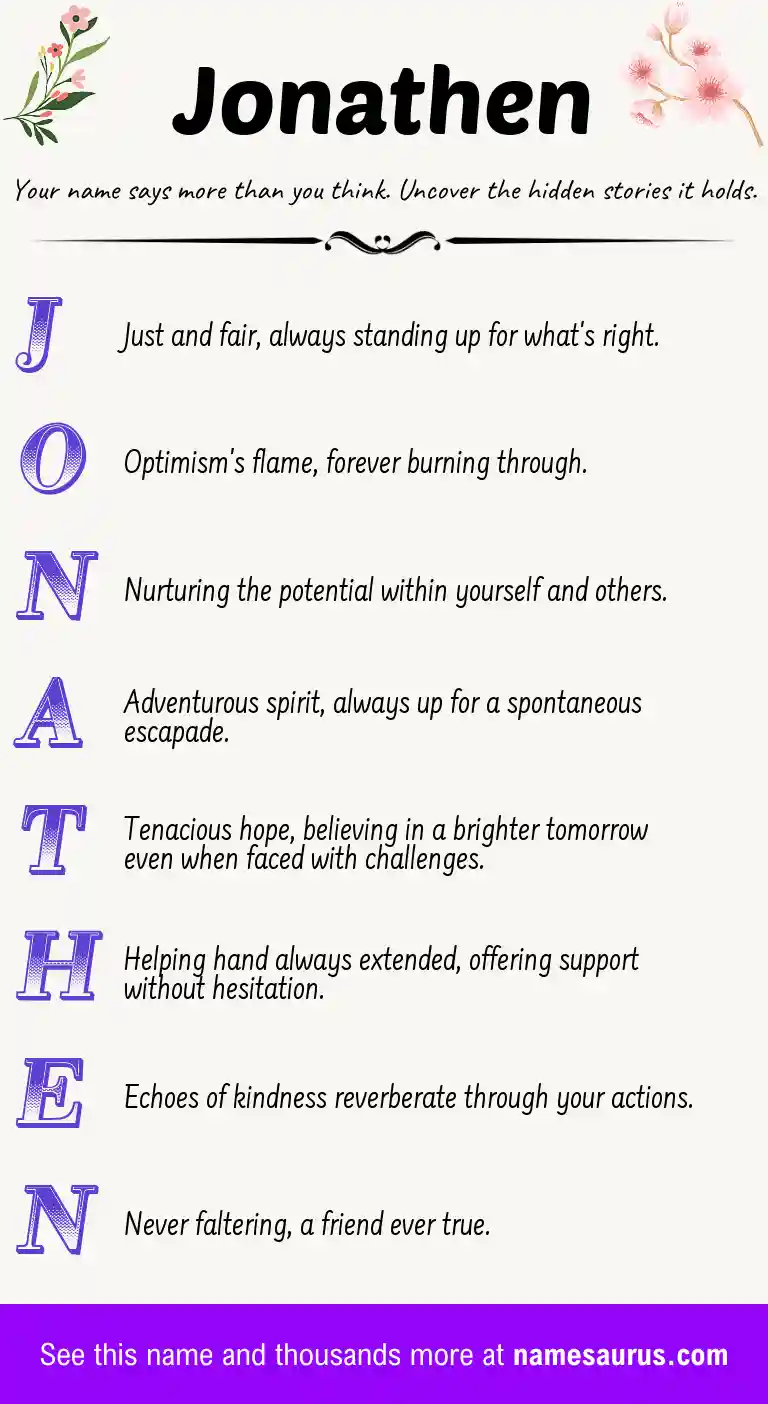 Acrostic poem about Jonathen.