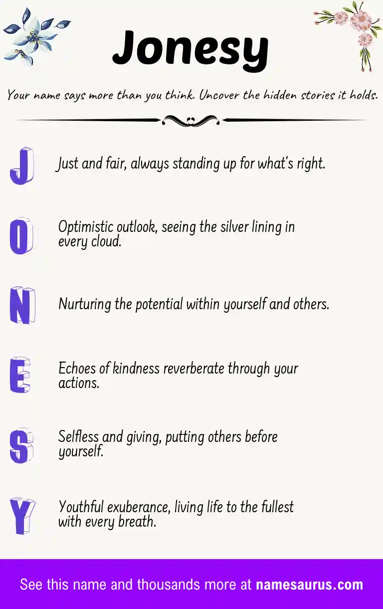 Acrostic poem about Jonesy.