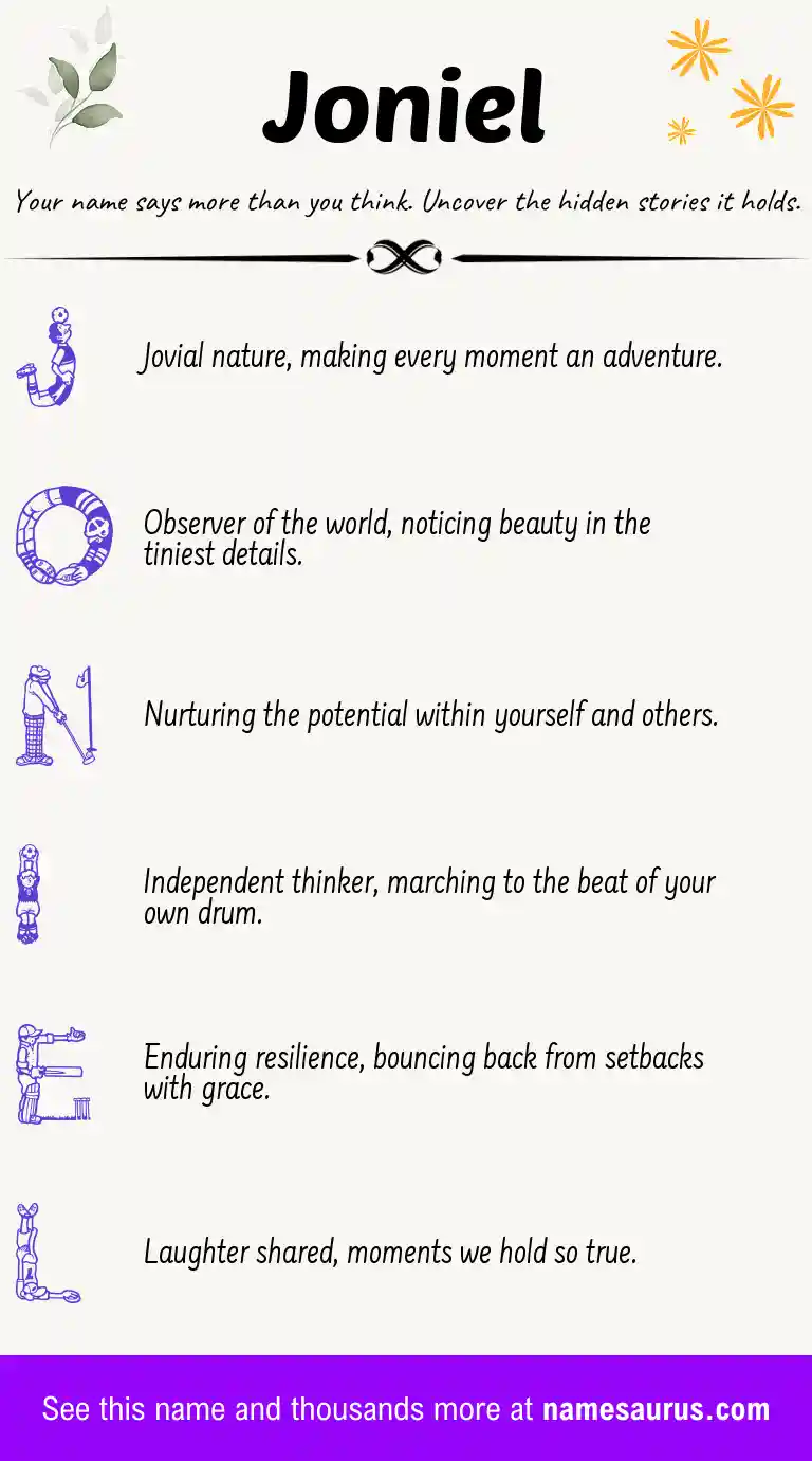 Acrostic poem about Joniel.