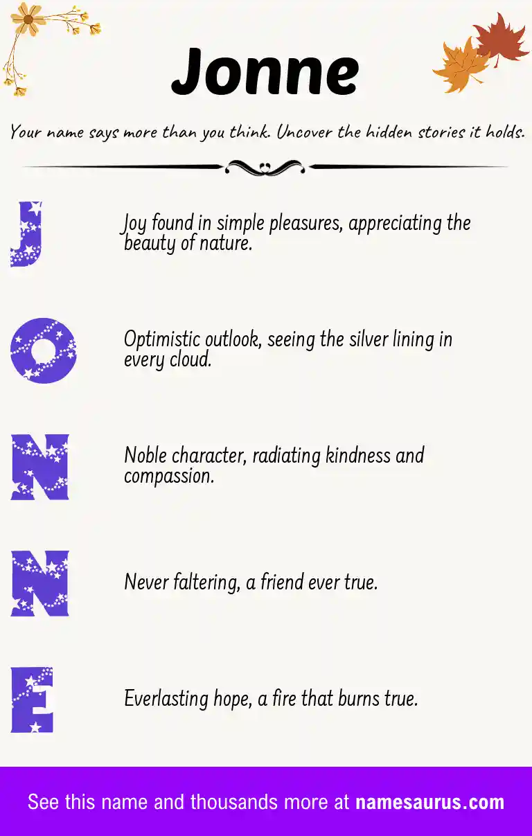 Acrostic poem about Jonne.