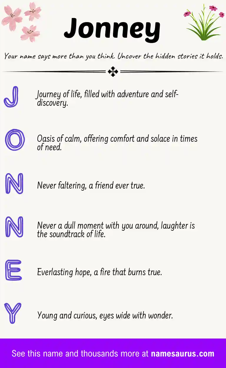 Acrostic poem about Jonney.