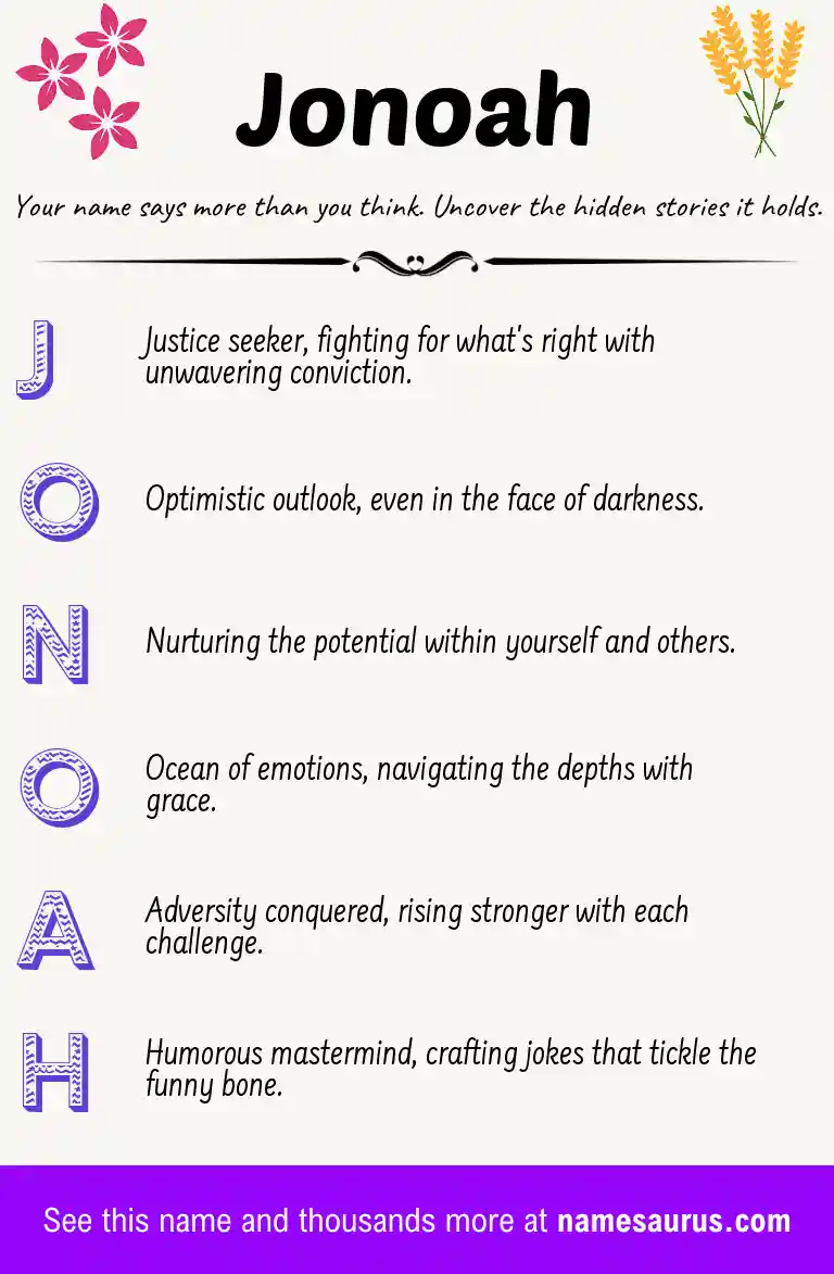 Acrostic poem about Jonoah.