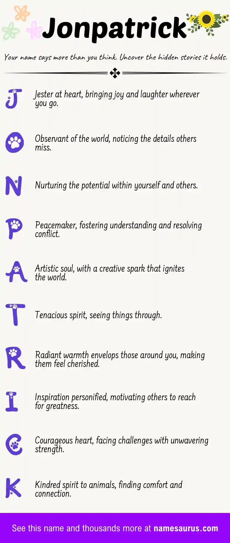 Acrostic poem about Jonpatrick.
